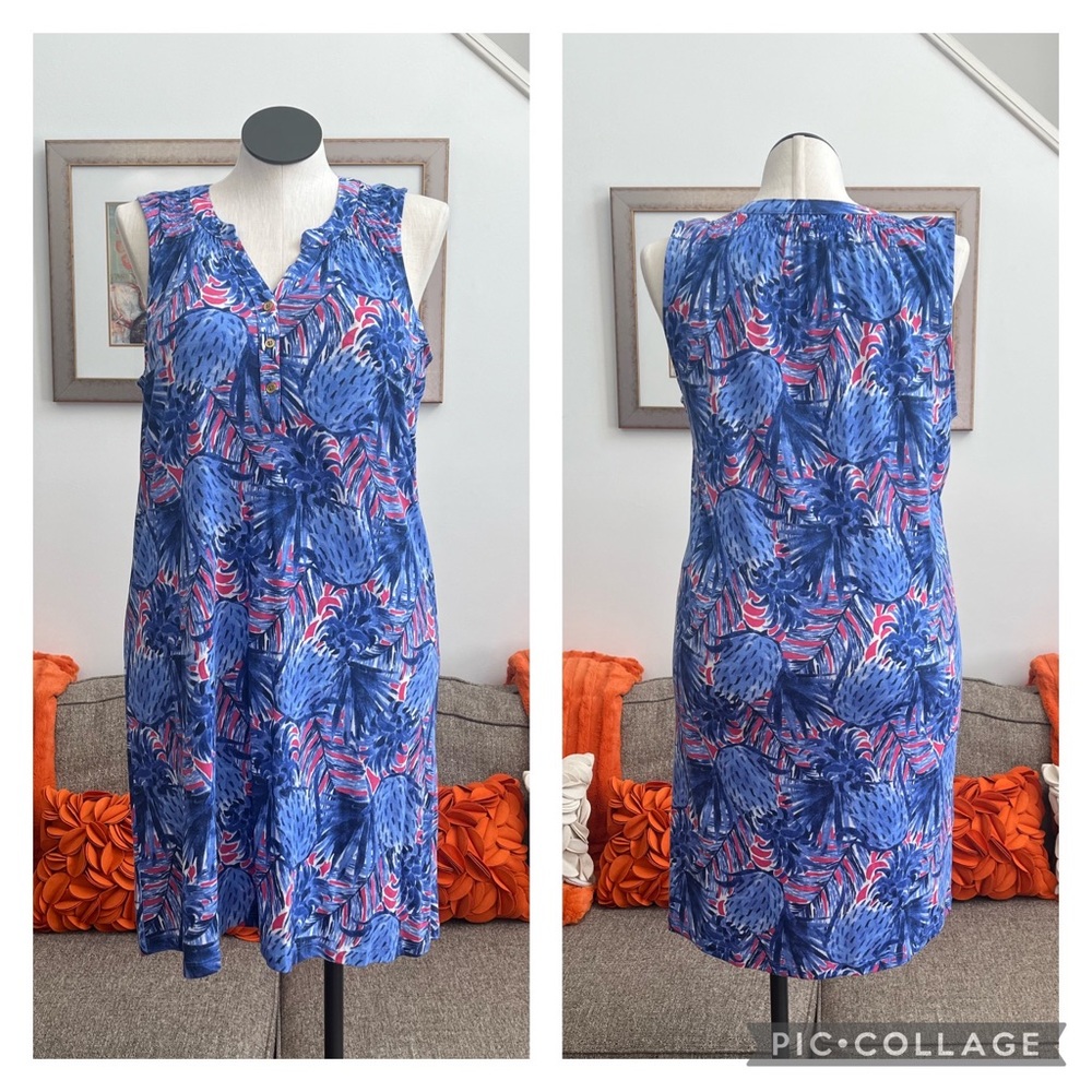 ❣️🆕Caribbean Joe Blue&Pink Pineapple Print Dress❣️